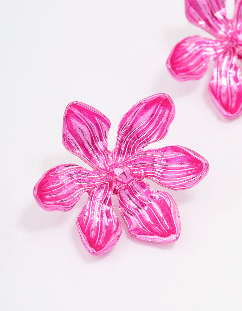 Pink Small Flower Stud Earrings - Image 2