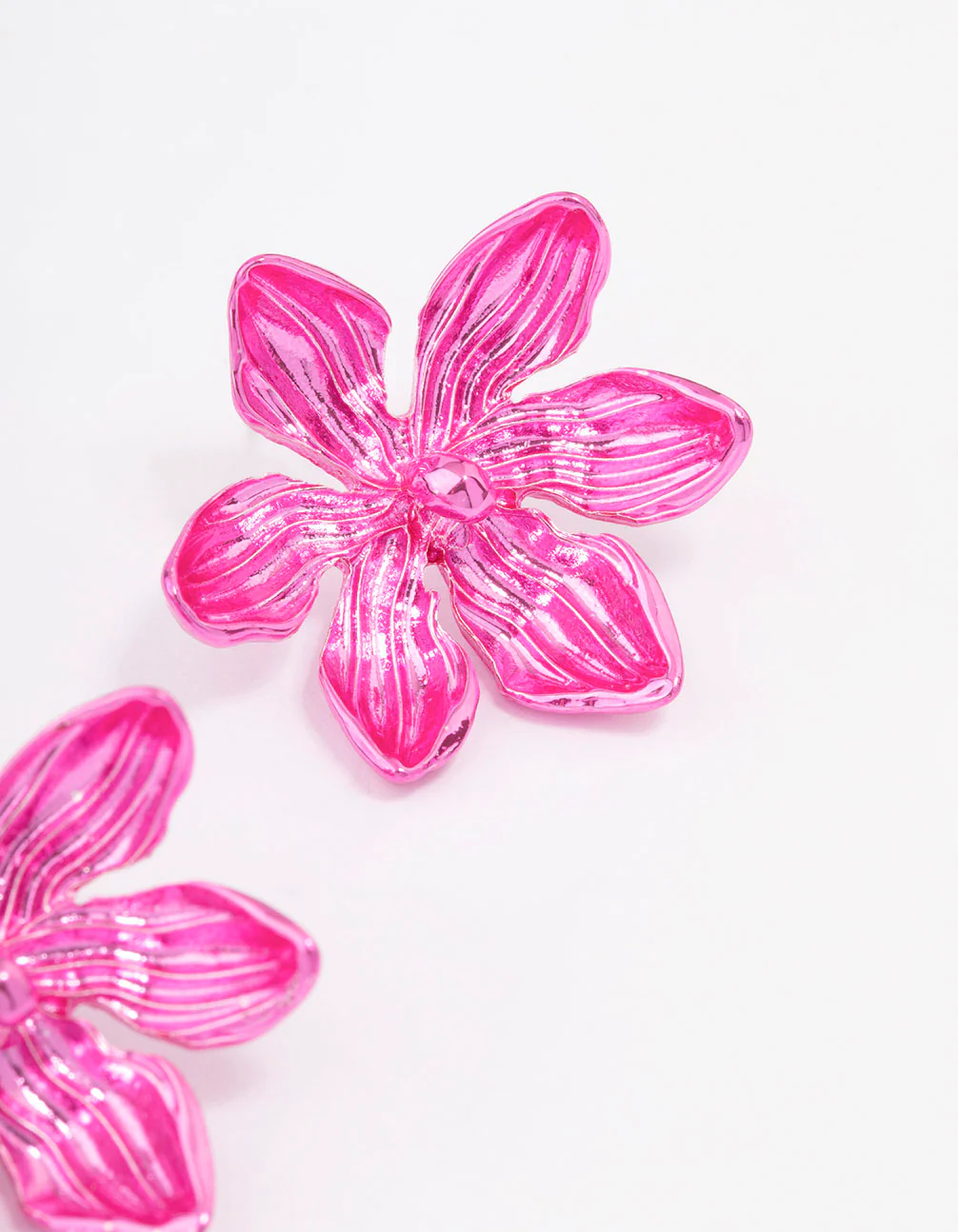 Pink Small Flower Stud Earrings - Image 3