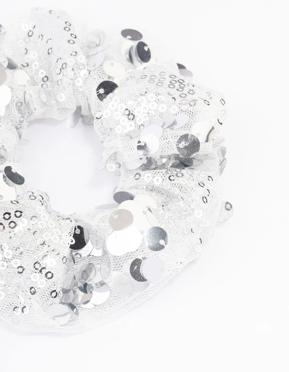 Fabric Mixed Size Sequin Hair Scrunchie - Image 3