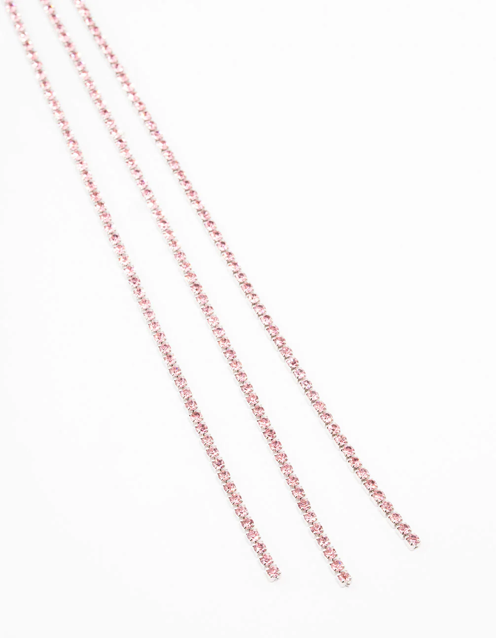 Pink Triple Row Cup Chain Scarf Necklace - Image 3