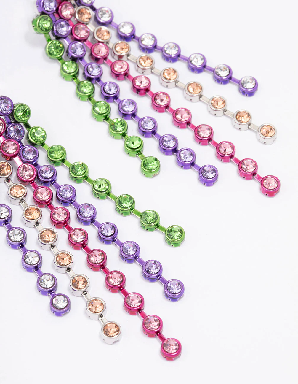 Rainbow Cup Chain Drop Earrings - Image 3