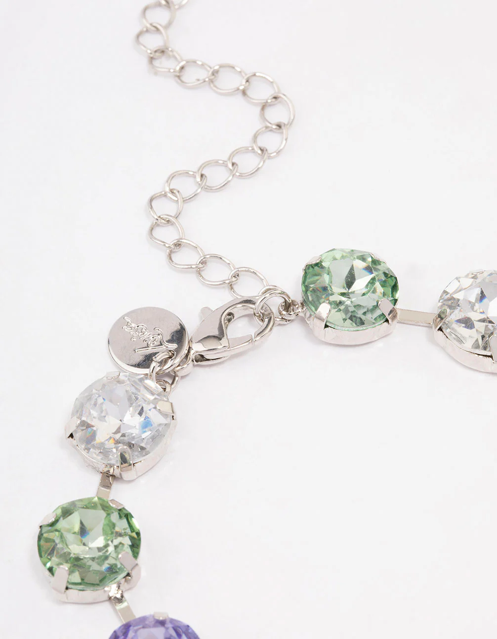 Silver Circle Diamante Stone Bracelet - Image 3