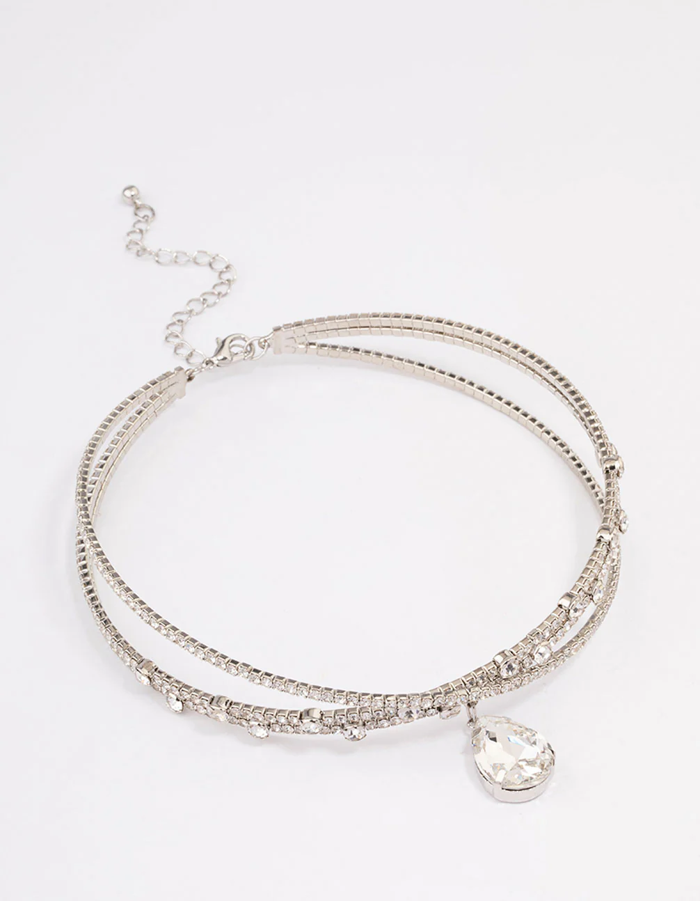 Silver Interlaced Mixed Diamante Choker - Image 2
