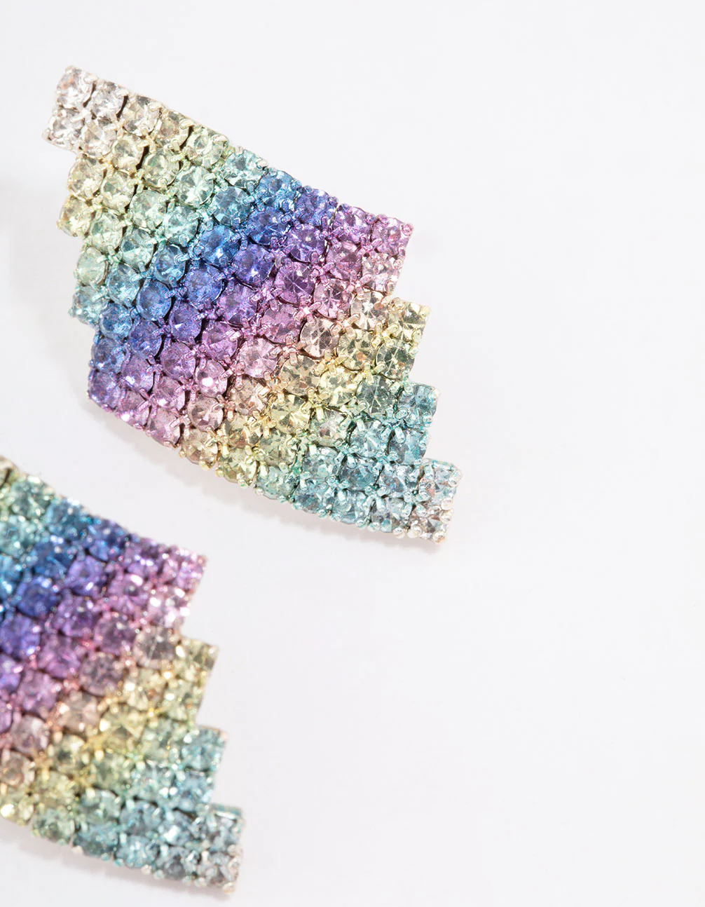 Rainbow Diamante Shape Stud Earrings - Image 3