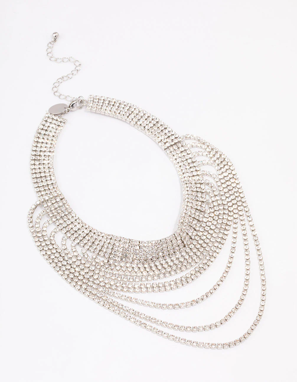 Silver Diamante Drape Choker - Image 2