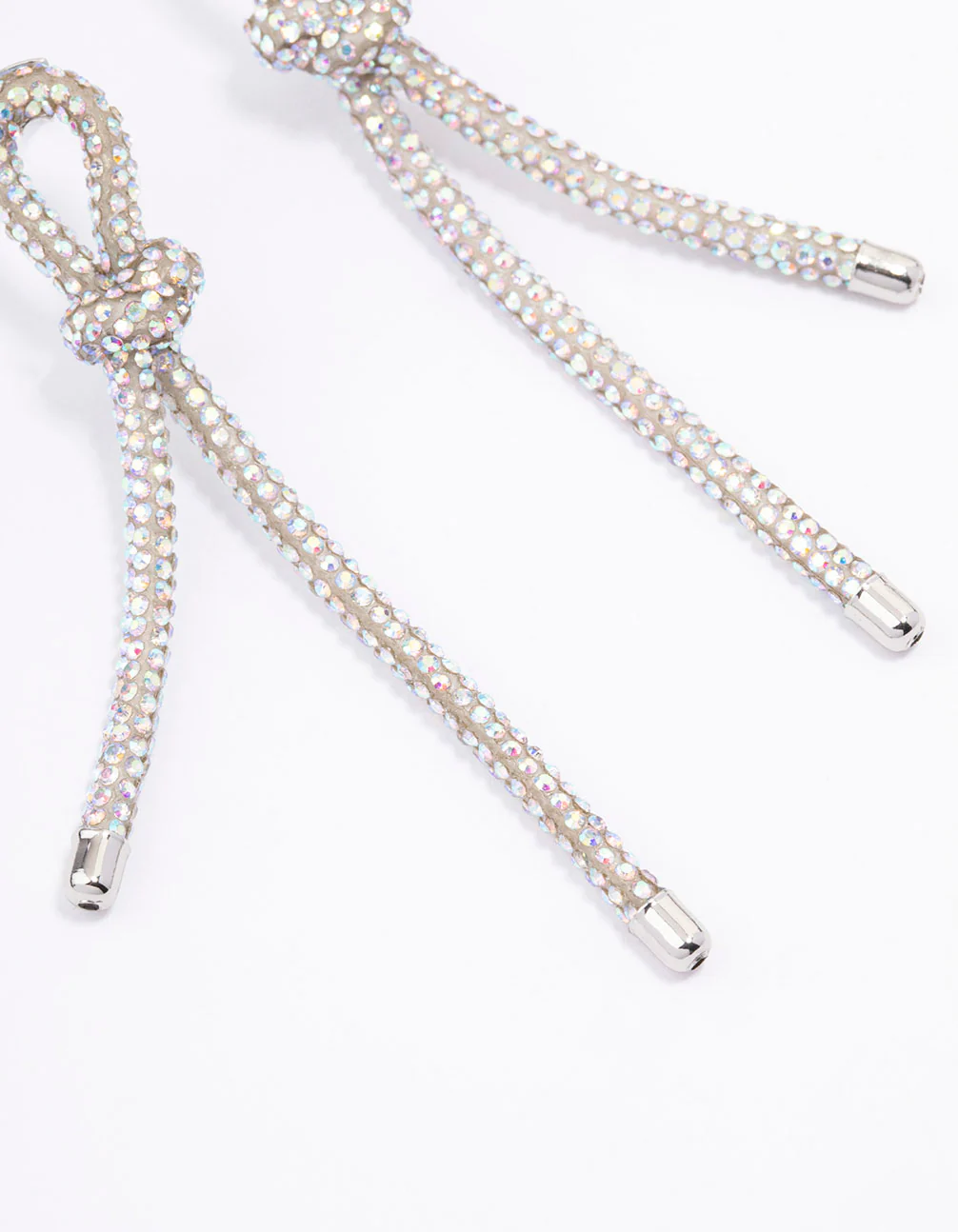 Diamante Knotted Loop Rope Stud Earrings - Image 3