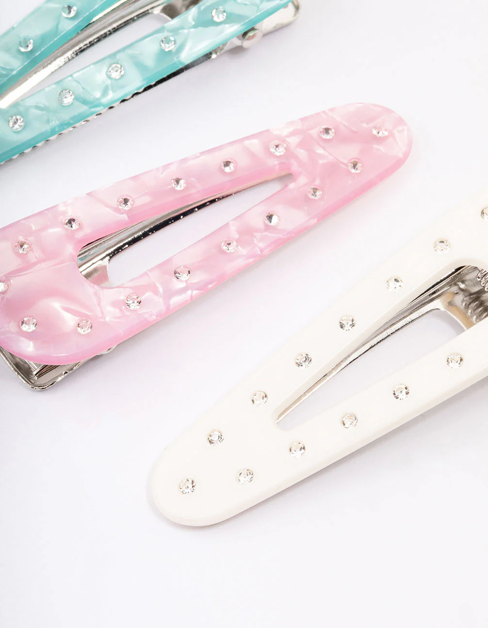 Silver Diamante Triangle Hair Clip Pack - Image 3