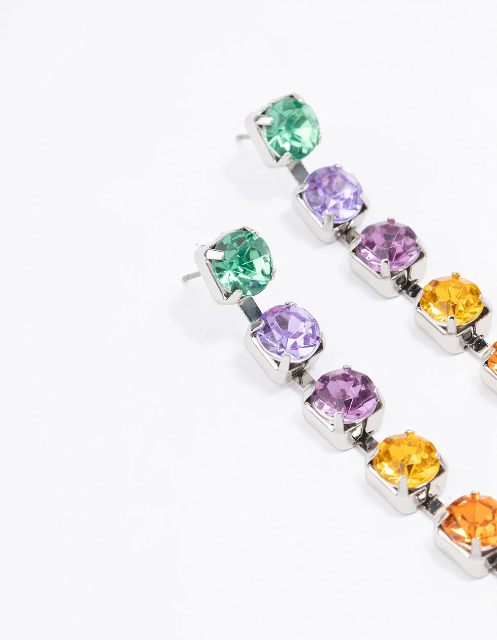 Rainbow Drop Cup Chain Earrings - Image 2