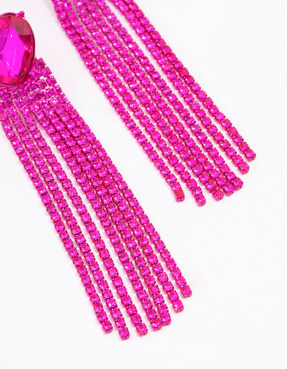 Pink Heart Cup Chain Drop Earrings - Image 3