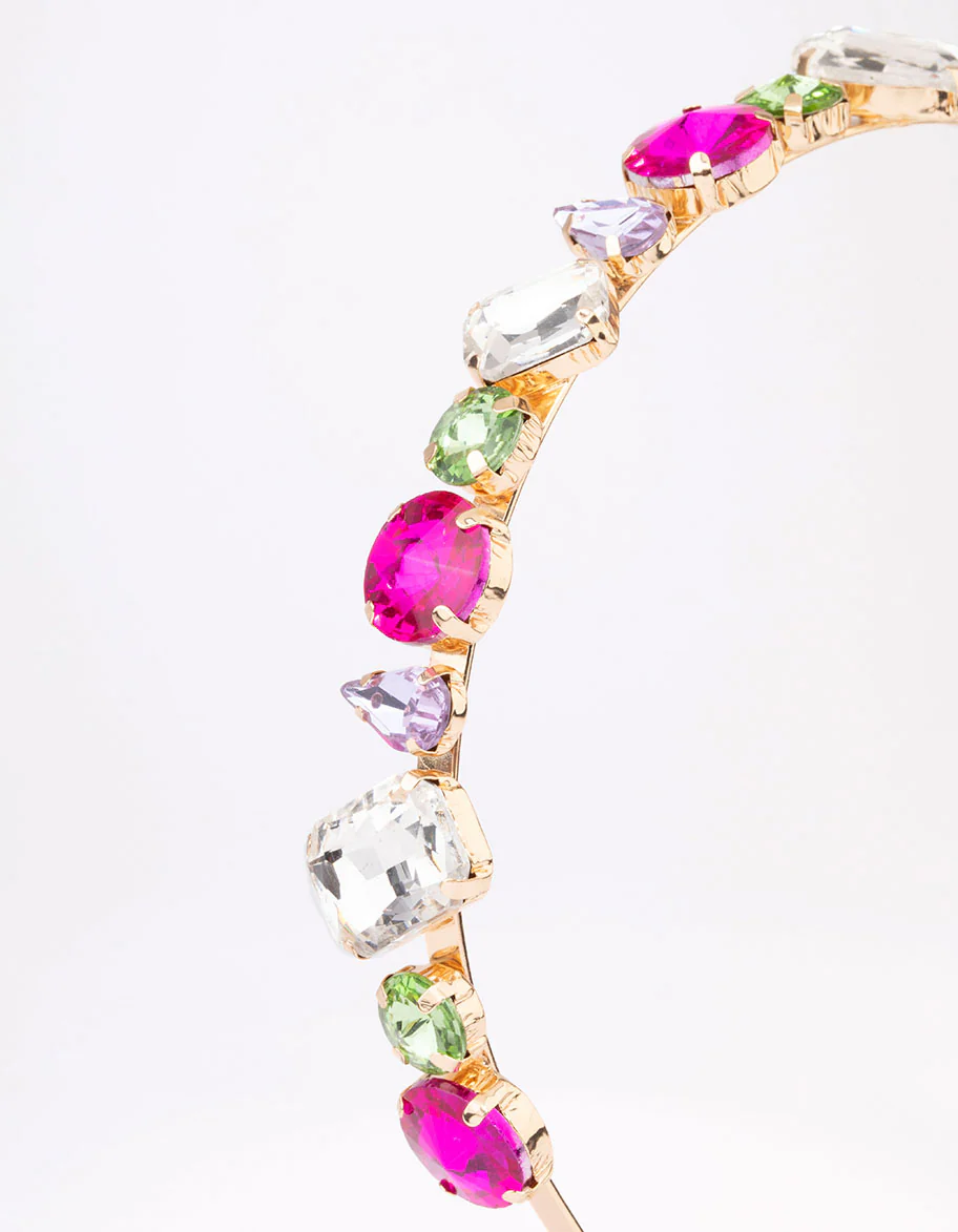 Silver Mixed Shape Diamante Headband - Image 2