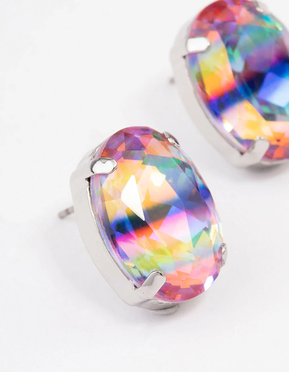 Rainbow Small Oval Stud Earrings - Image 2
