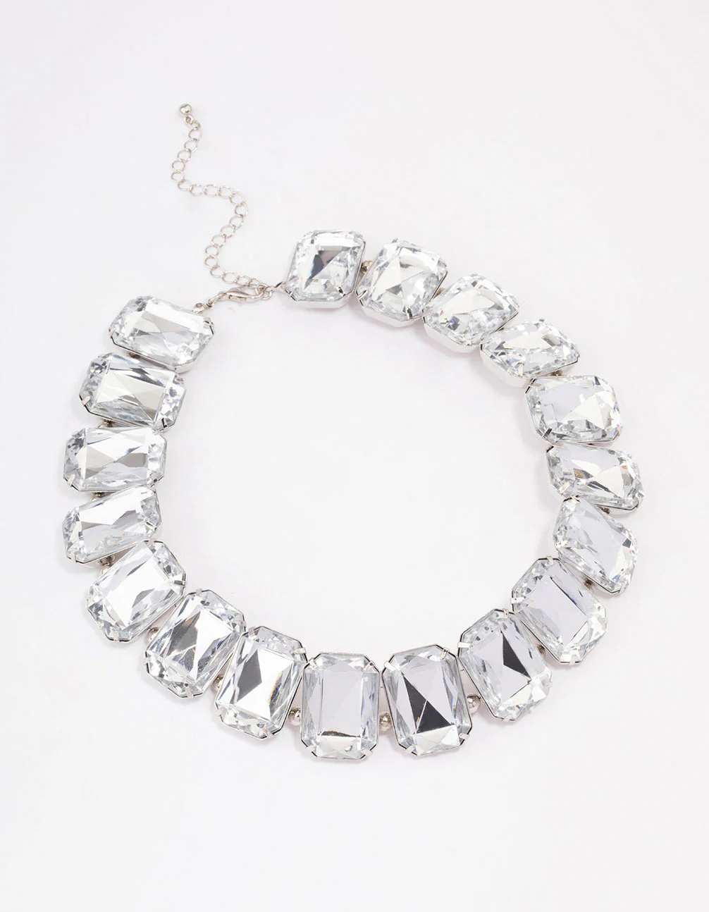 Silver Chunky Diamante Statement Necklace - Image 2