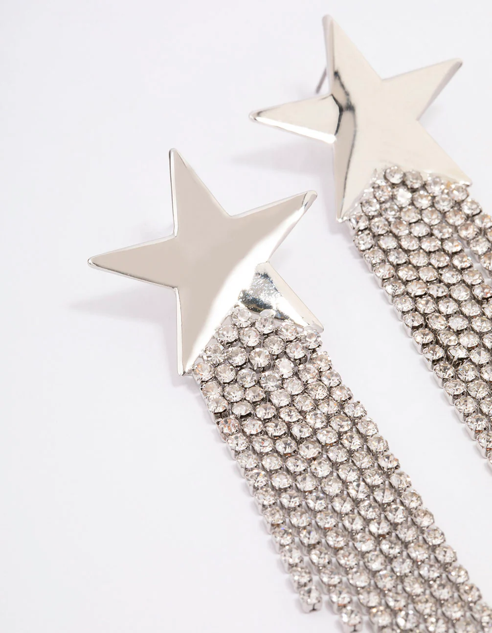 Silver Star Chandelier Drop Earrings - Image 2