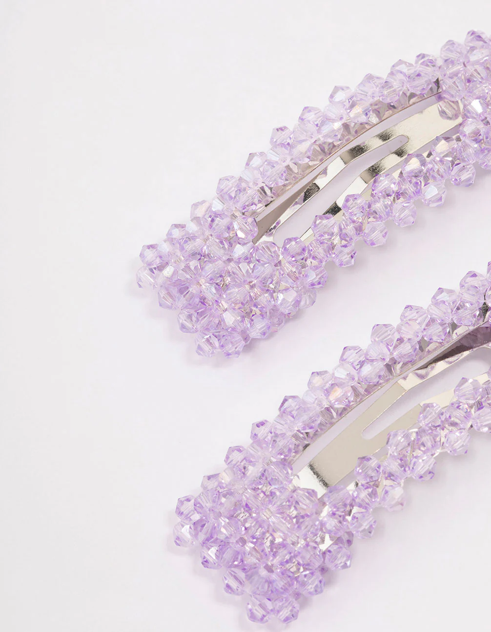 Lilac Facet Beaded Hair Clip Pack - Image 2