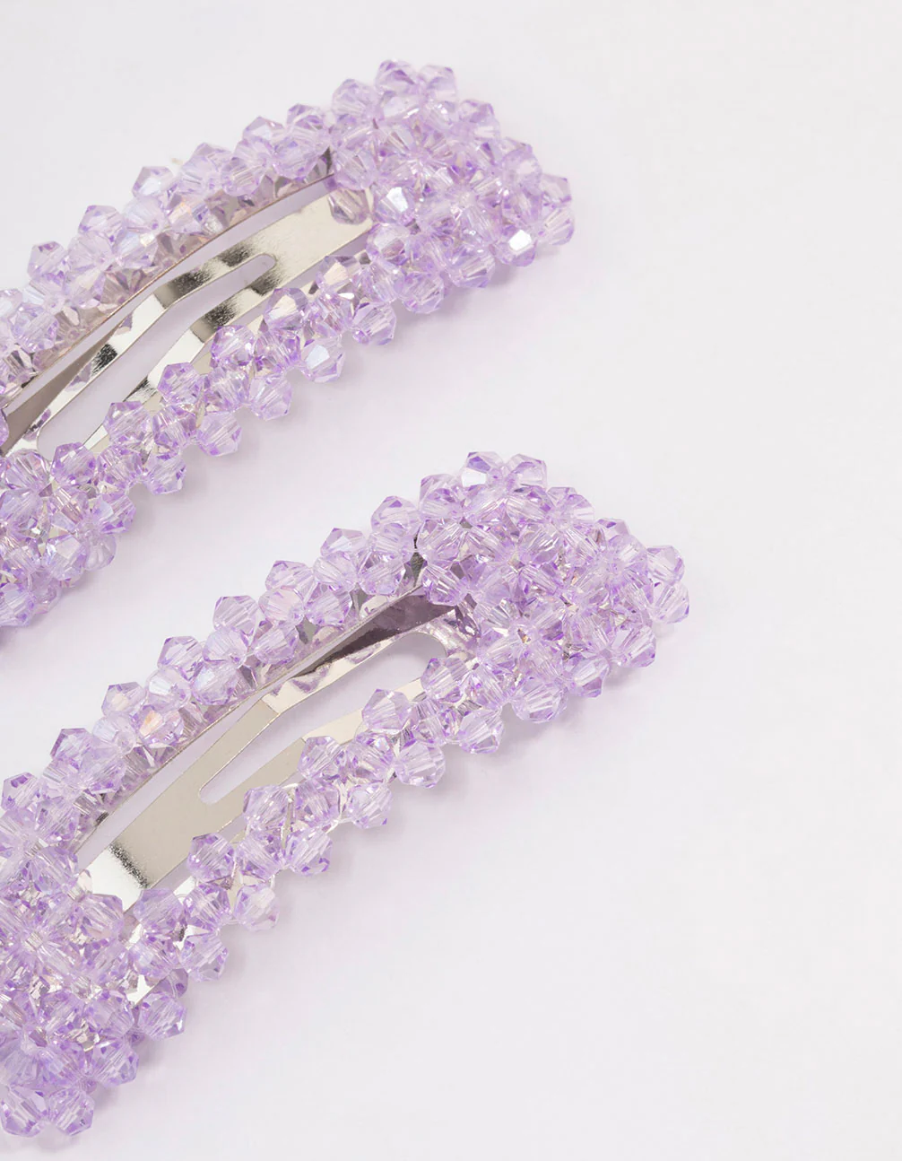 Lilac Facet Beaded Hair Clip Pack - Image 3