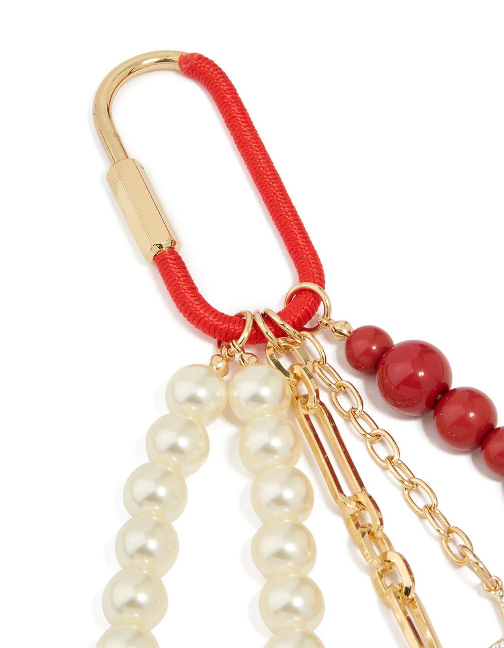 Pearl Beaded Heart & Star Key Chain - Image 3