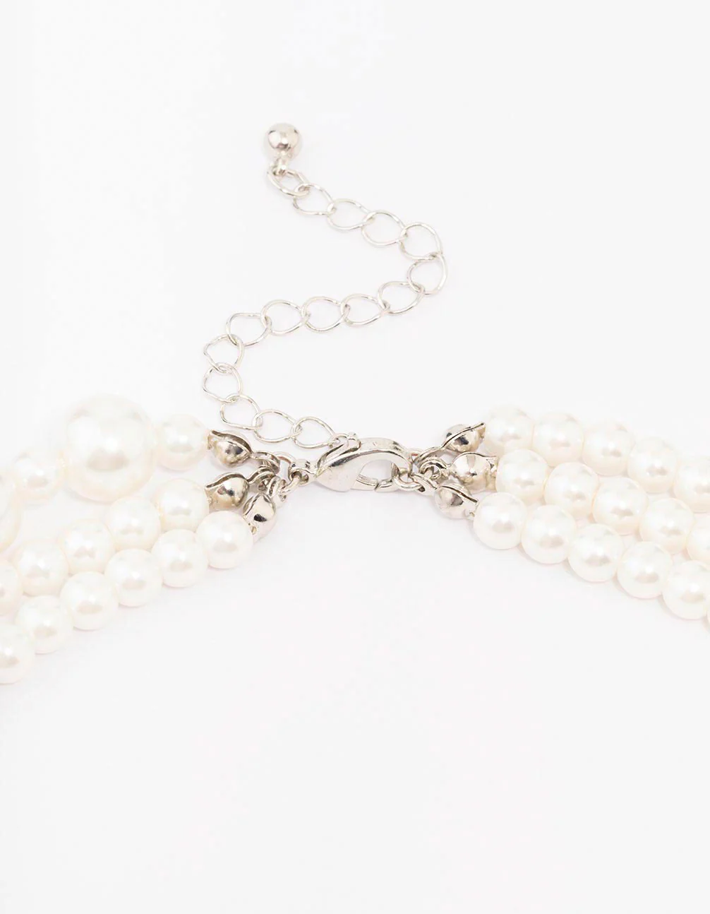 Pearl Beaded Layered Necklace & Stud Earring Set - Image 3