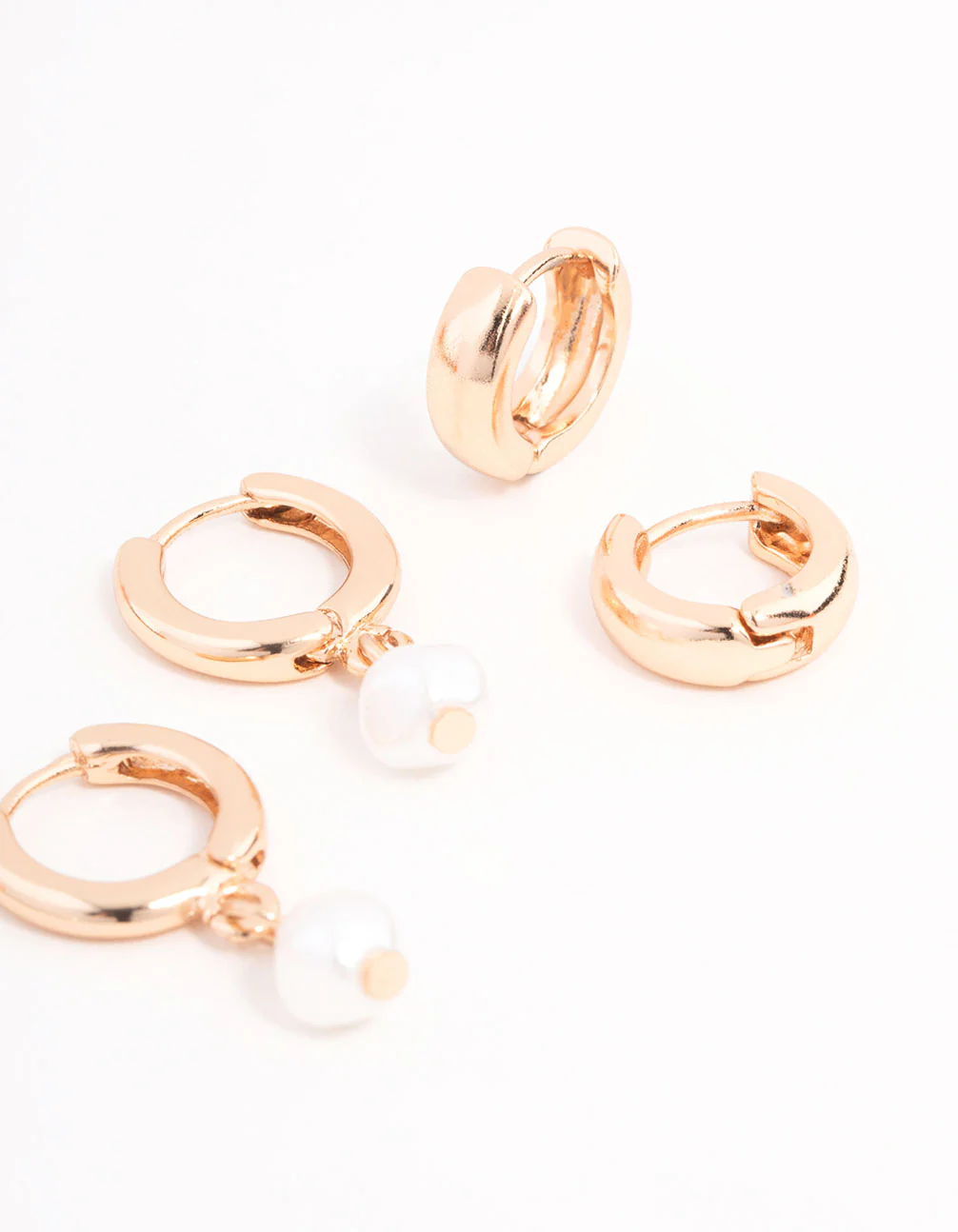 Pearl Huggie Earrings 3-Pack - Image 3