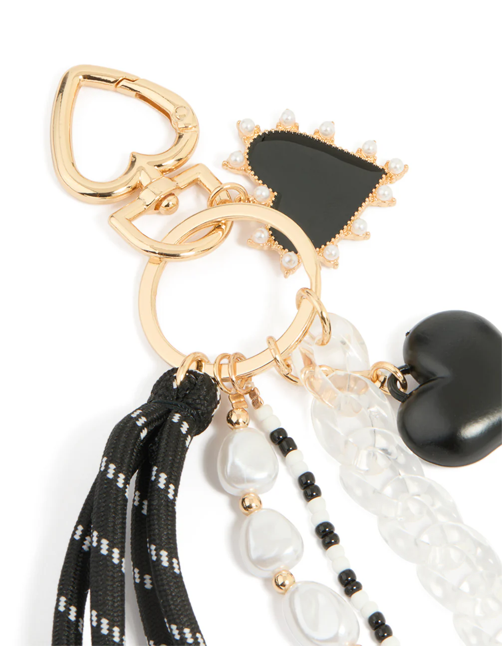 Pearl & Rope Yin Yang Heart Key Chain - Image 2