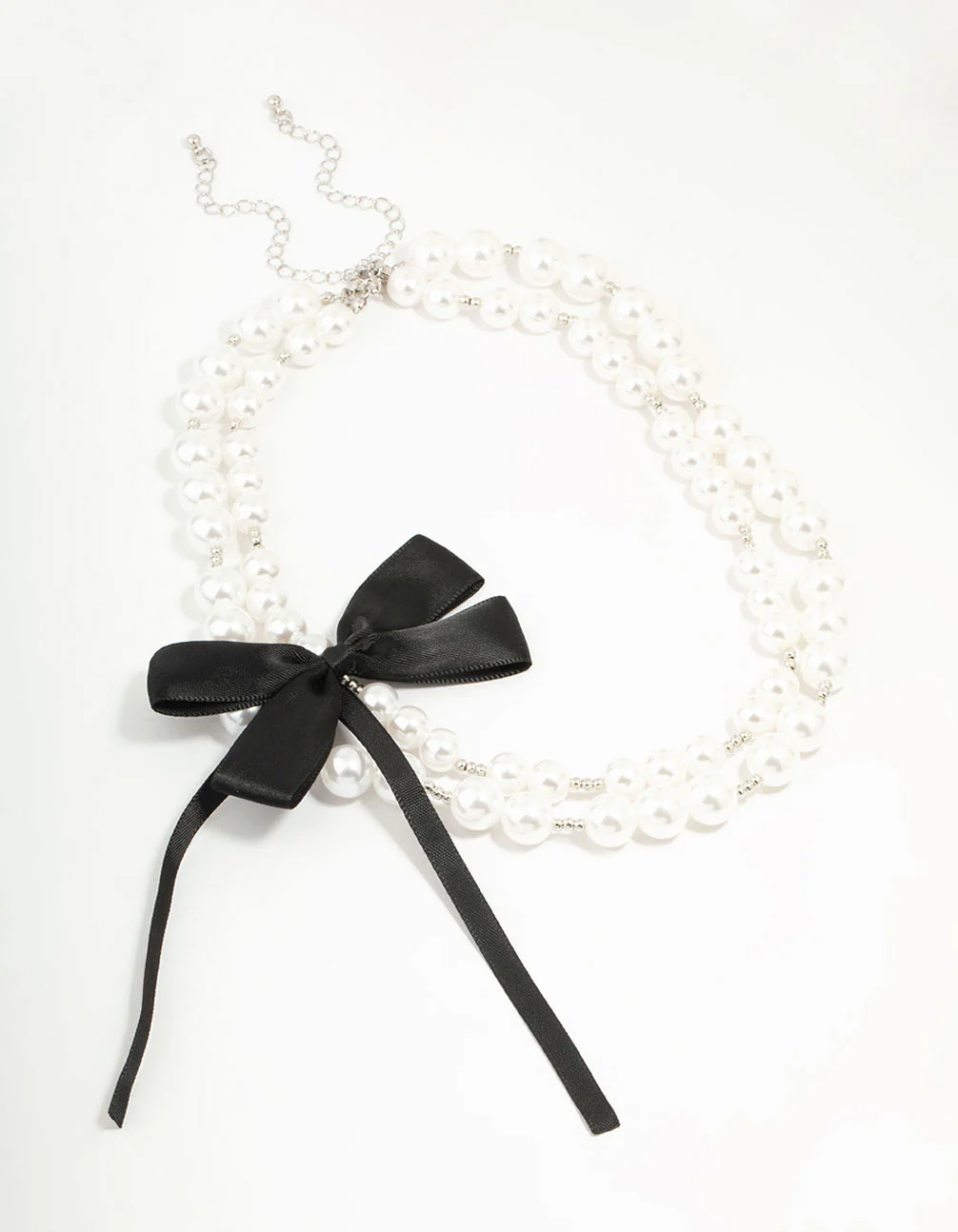 Pearl & Silver Beads Layered Necklace - Image 2