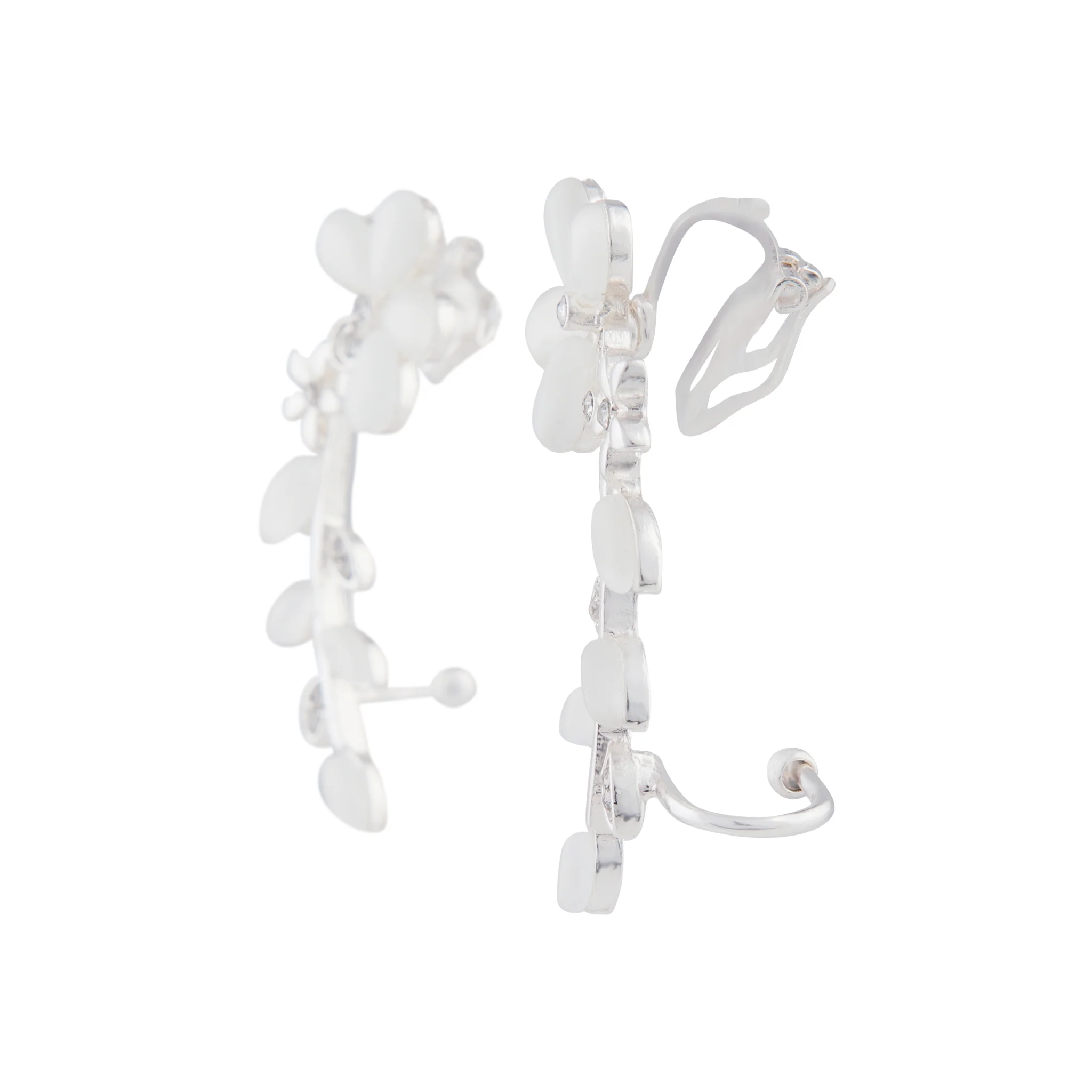 Pearlised Jewel Flower Vine Ear Cuff Two Pack - Image 2