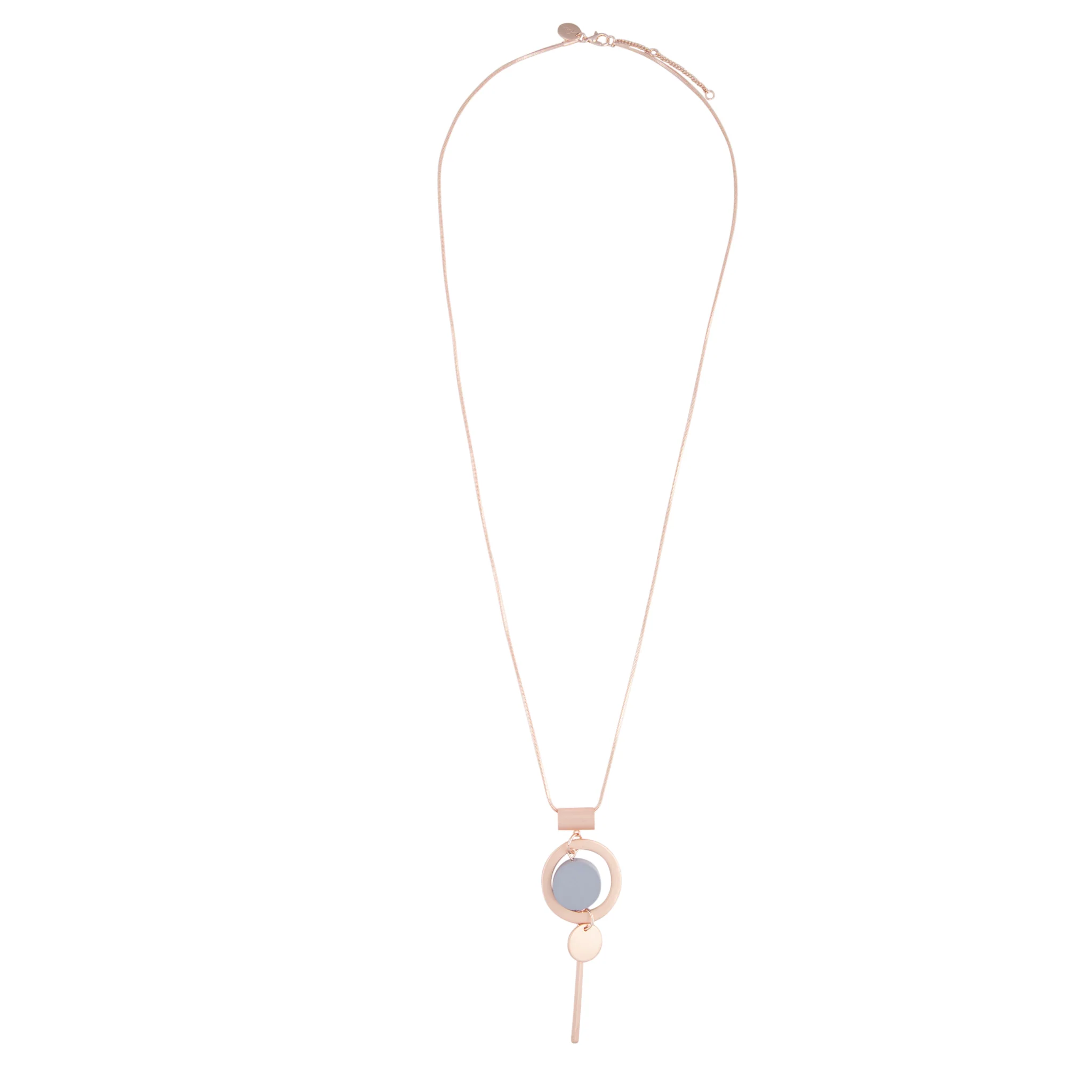 Grey Suspended Disc Necklace - Image 2