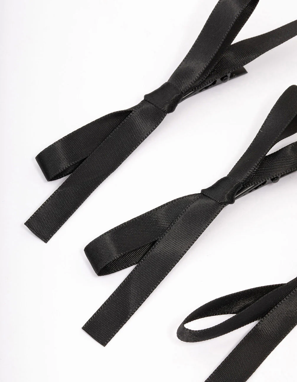 Black Simple Hair Bow 4-Pack - Image 2