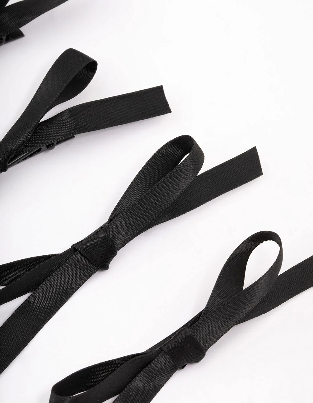 Black Simple Hair Bow 4-Pack - Image 3