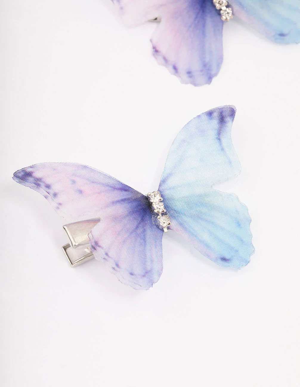 Blue Diamante Butterfly Hair Clip Pack - Image 2