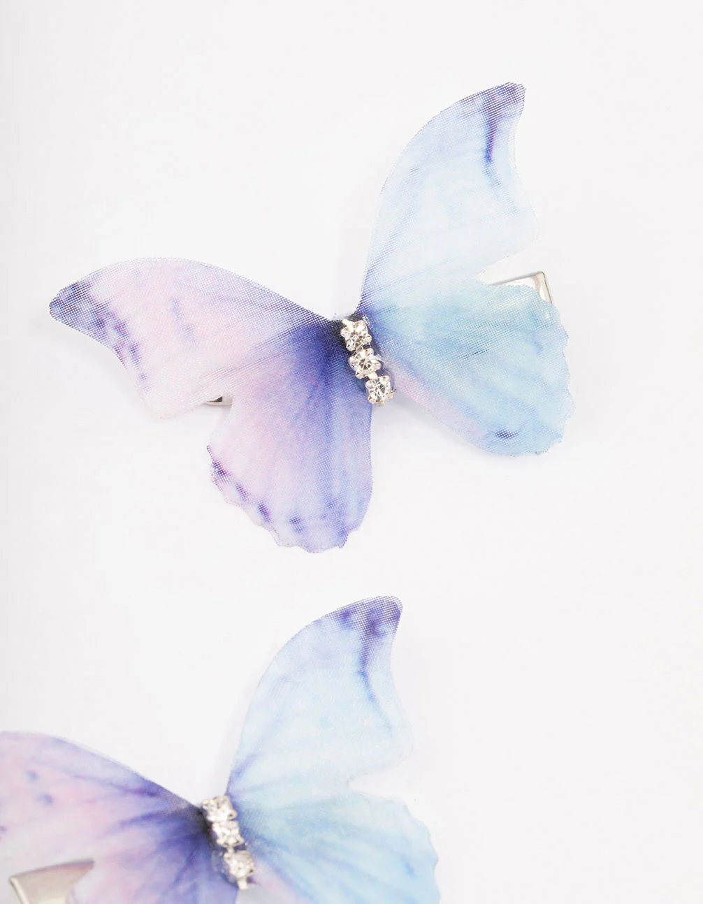 Blue Diamante Butterfly Hair Clip Pack - Image 3
