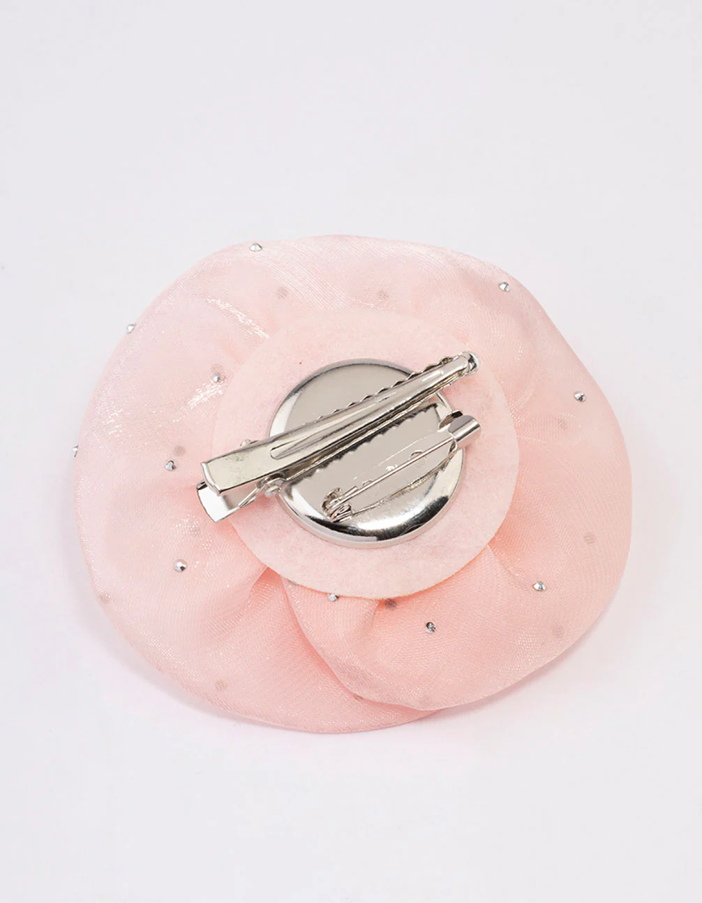 Pink Diamante Rosette Brooch & Hair Clip - Image 3