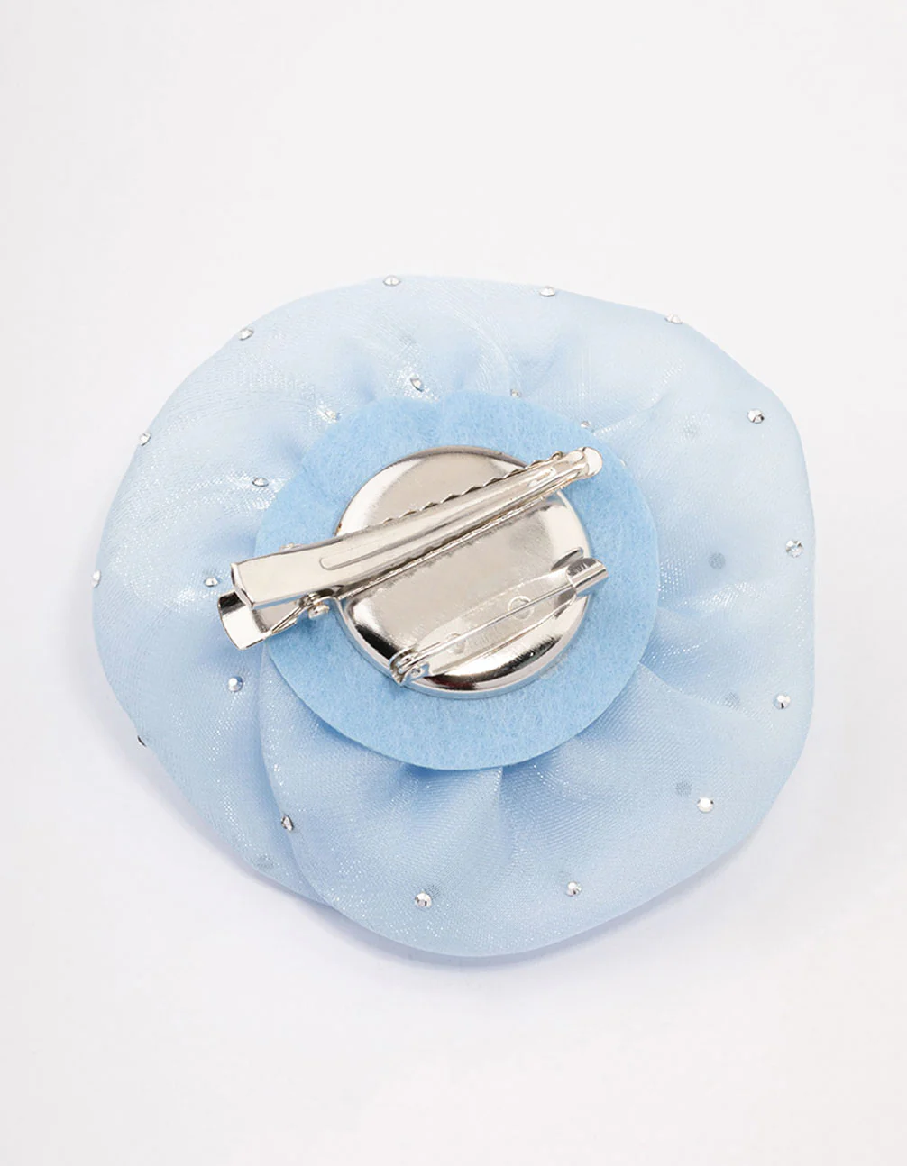 Blue Diamante Rosette Brooch & Hair Clip - Image 3