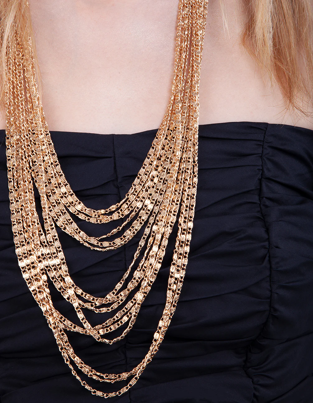 Gold Multi Row Necklace - Image 4