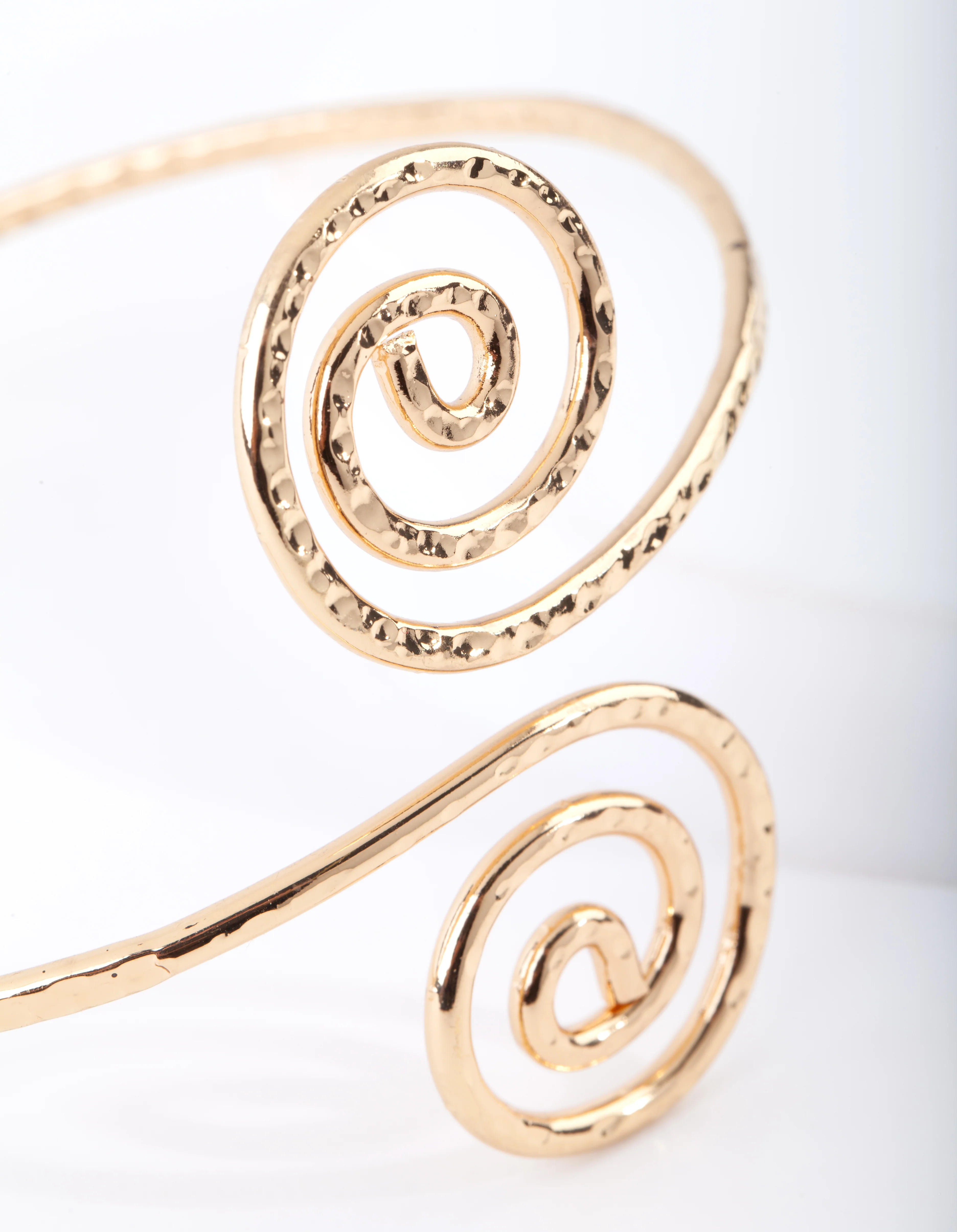 Gold Hammered Swirl Arm Cuff - Image 2