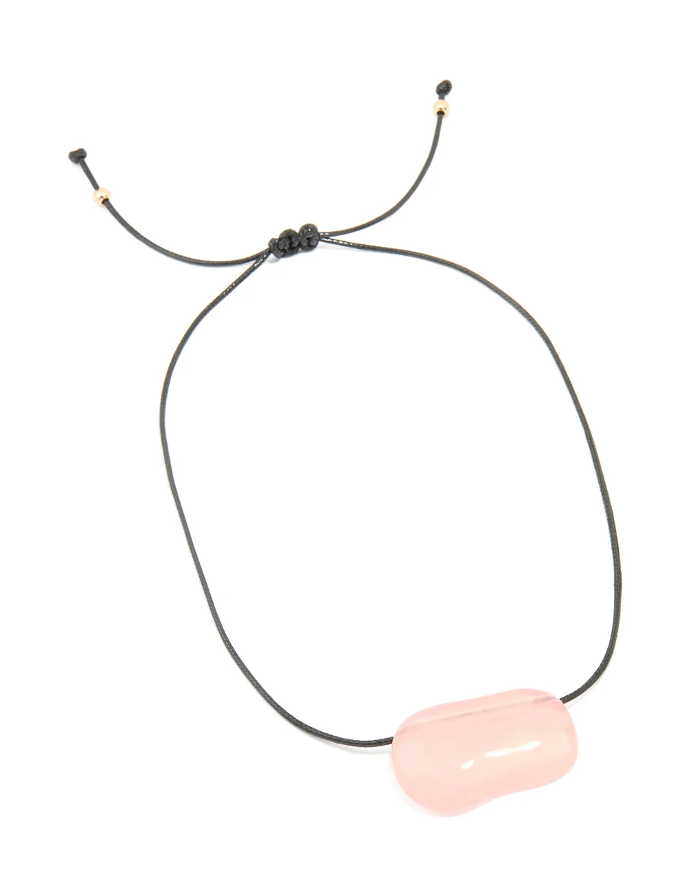 Pink Acrylic Pebble Large Cord Pendant Necklace - Image 2