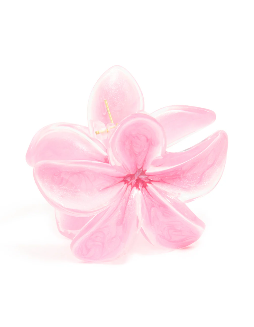Pink Frangipani Flower Claw Clip - Image 2