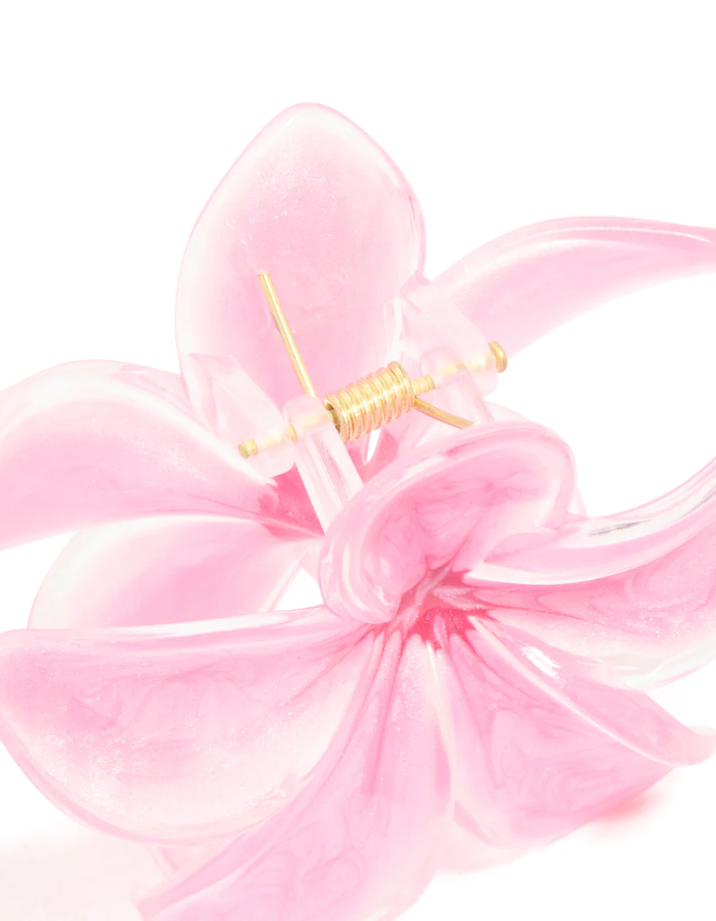 Pink Frangipani Flower Claw Clip - Image 3