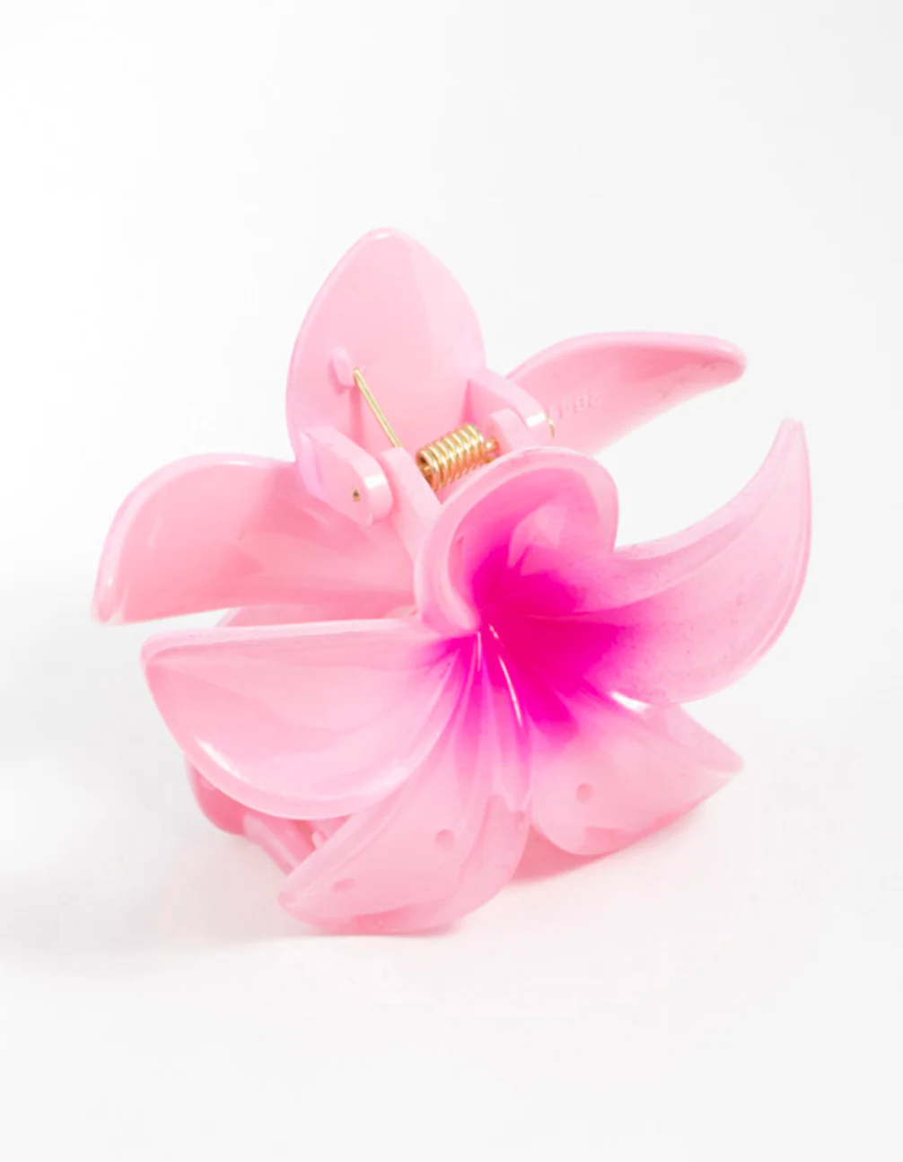 Pink Frangipani Print Hair Claw Clip - Image 2