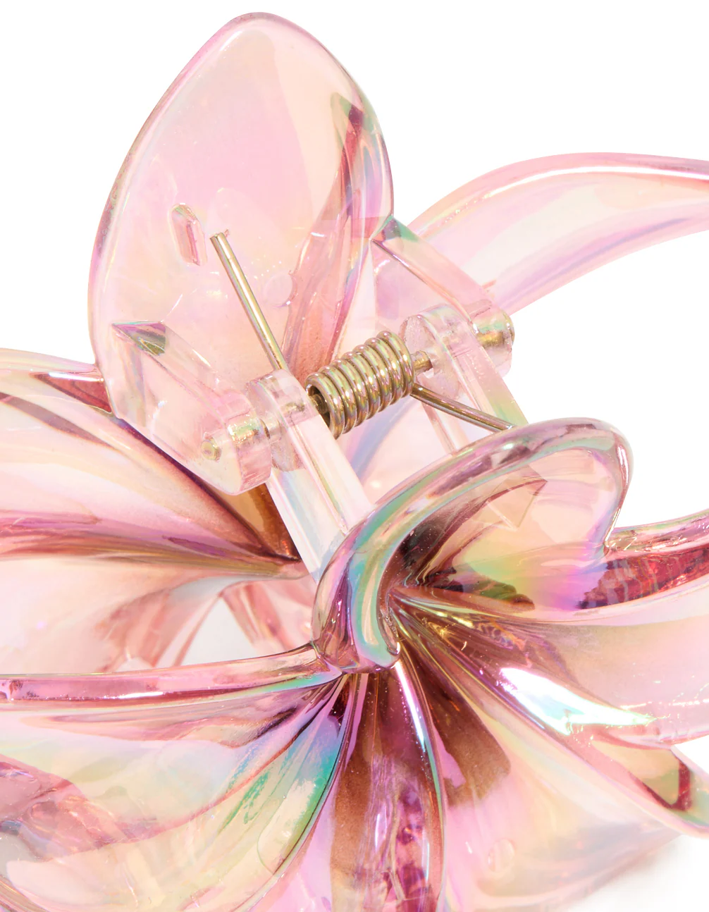 Pink Iridescent Frangipani Flower Hair Claw Clip - Image 3