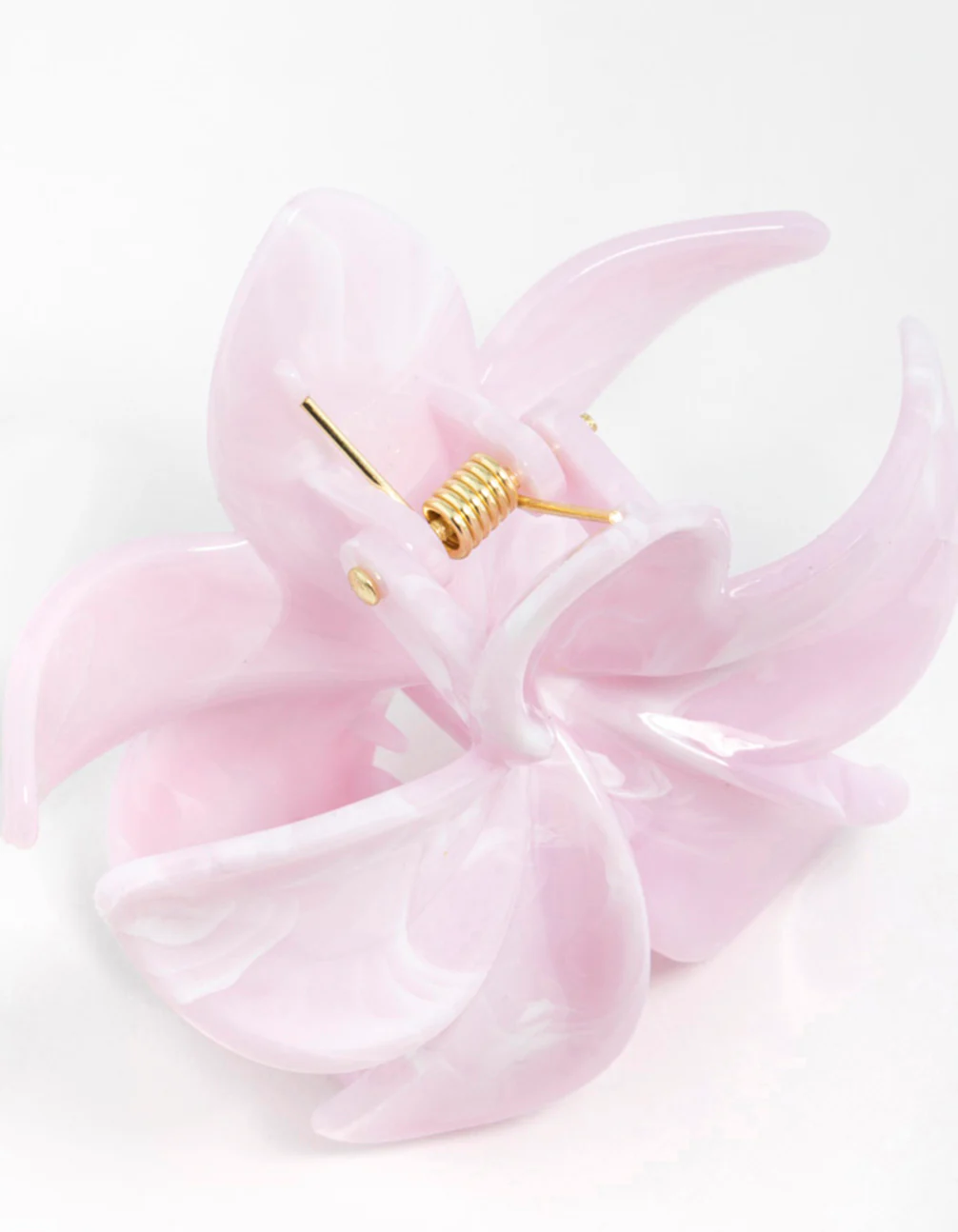 Pink Marble Frangipani Hair Claw Clip - Image 3