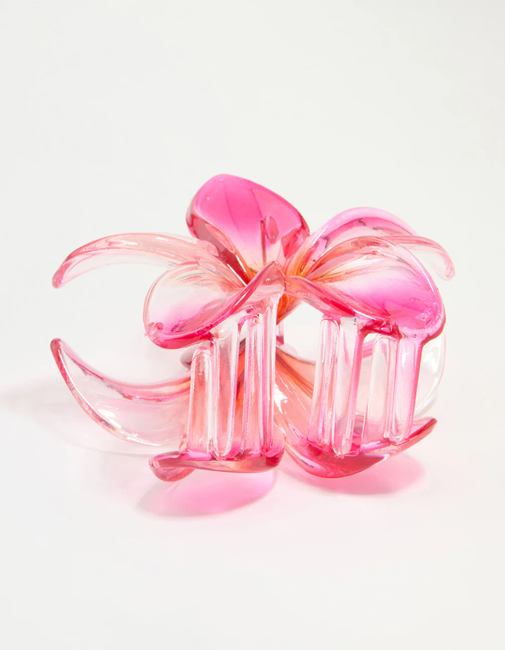 Pink & Orange Frangipani Ombre Tropical Claw Clip - Image 2