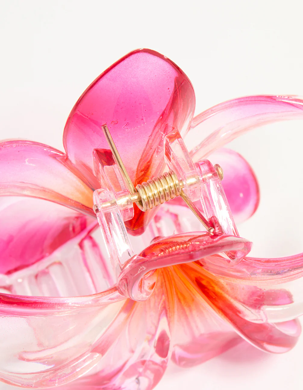 Pink & Orange Frangipani Ombre Tropical Claw Clip - Image 3