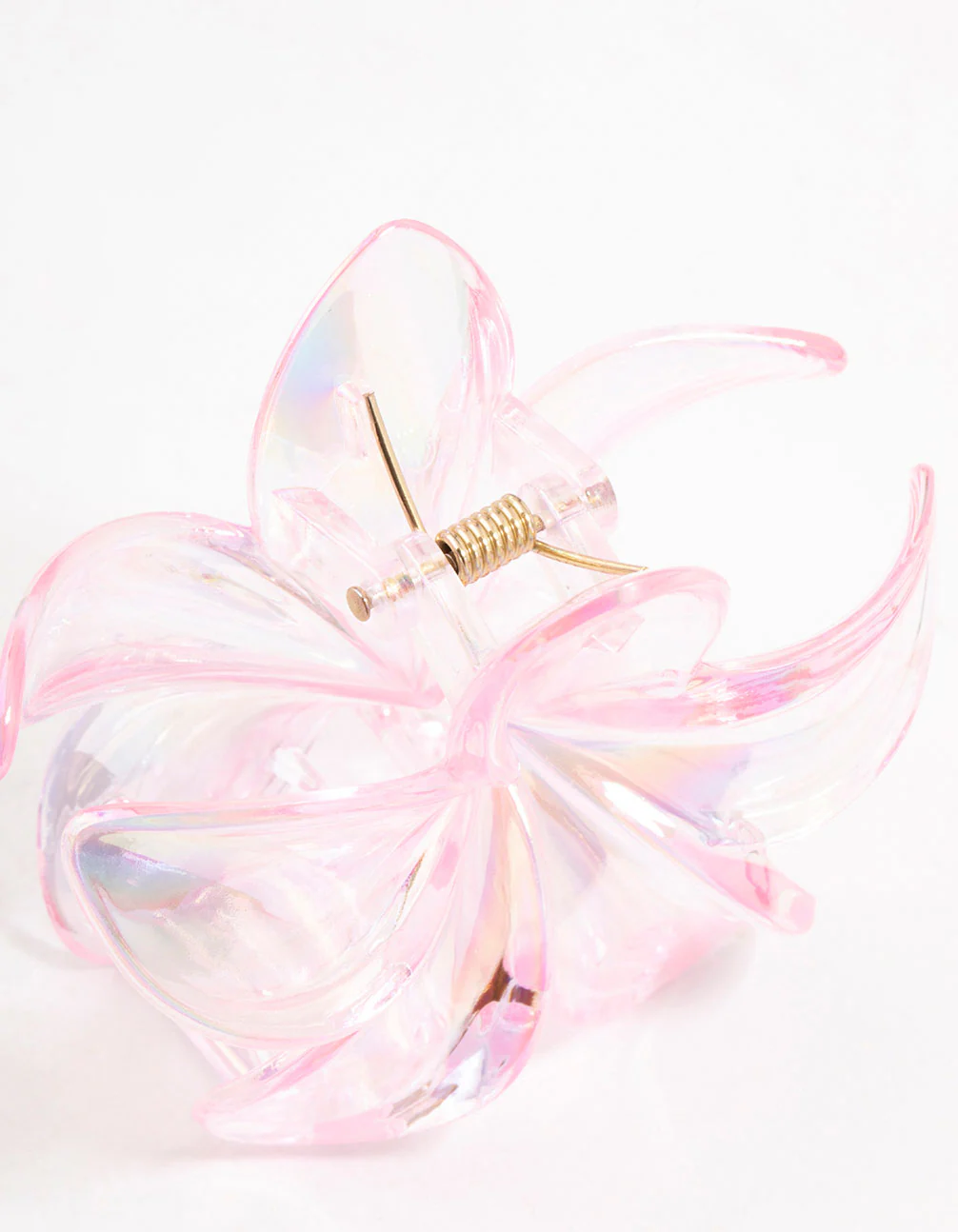 Pink Plastic Frangipani Claw Clip - Image 3