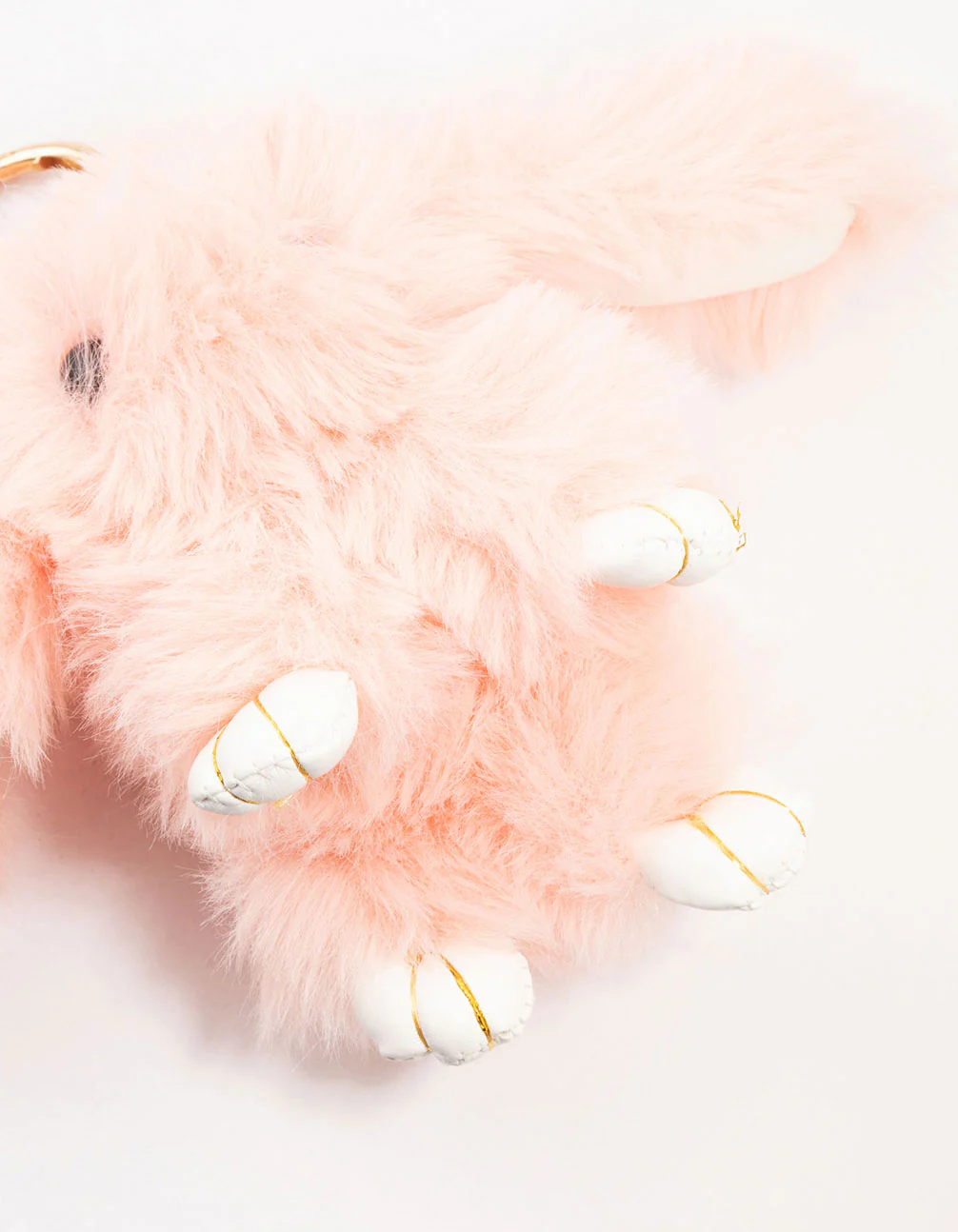 Pink Small Bunny Fabric Key Chain - Image 3