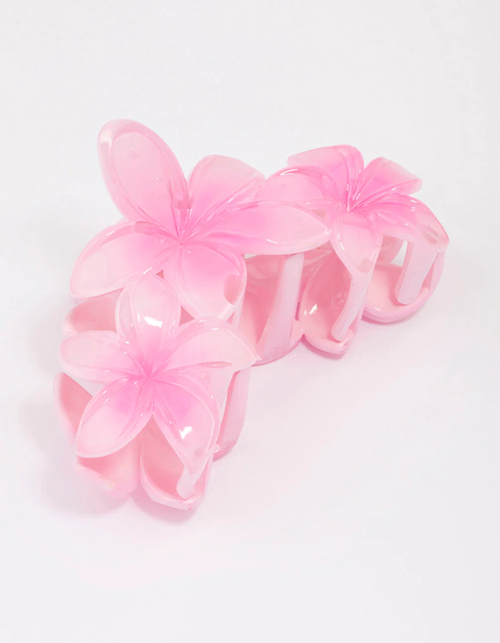 Pink Tropical Flower Trio Hair Claw Clip - Image 2
