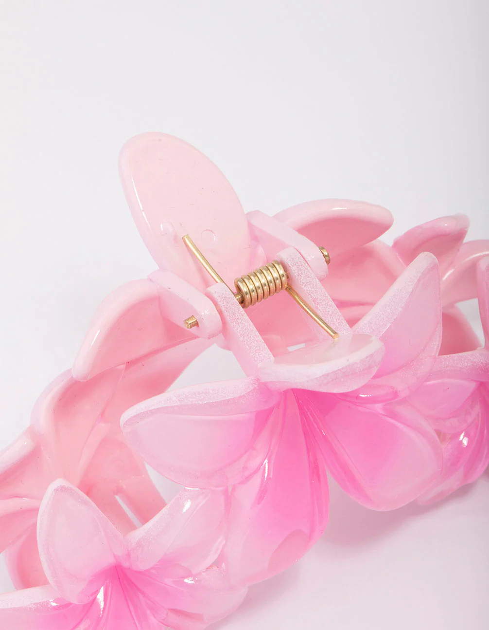 Pink Tropical Flower Trio Hair Claw Clip - Image 3