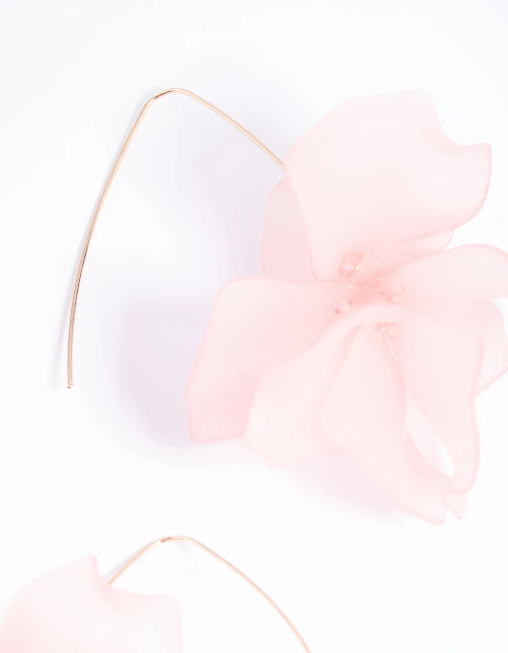 Pink Frosted Flower Drop Earrings - Image 3