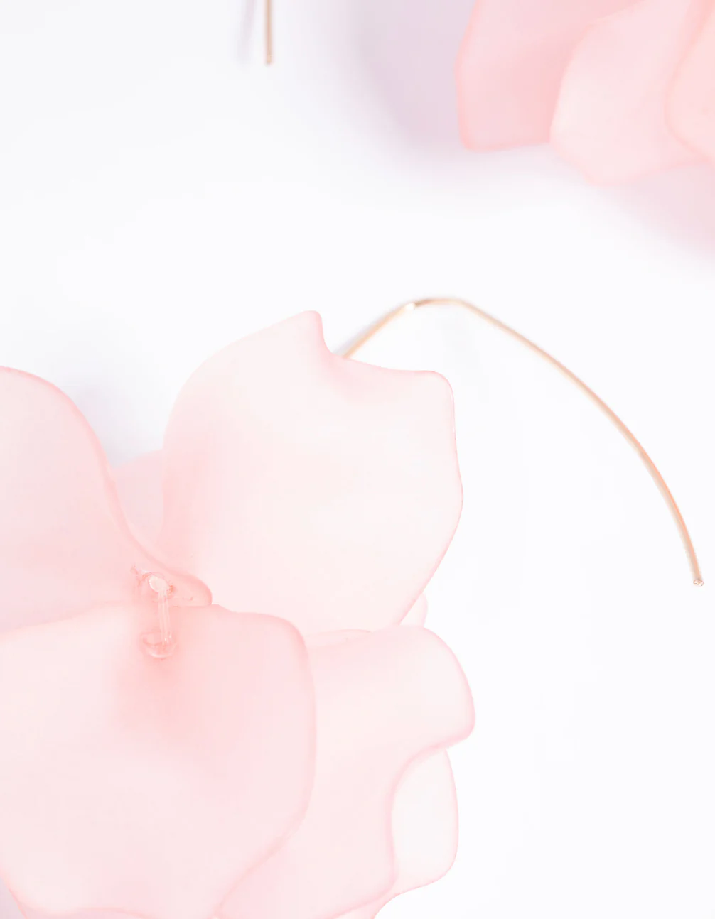 Pink Frosted Flower Drop Earrings - Image 4