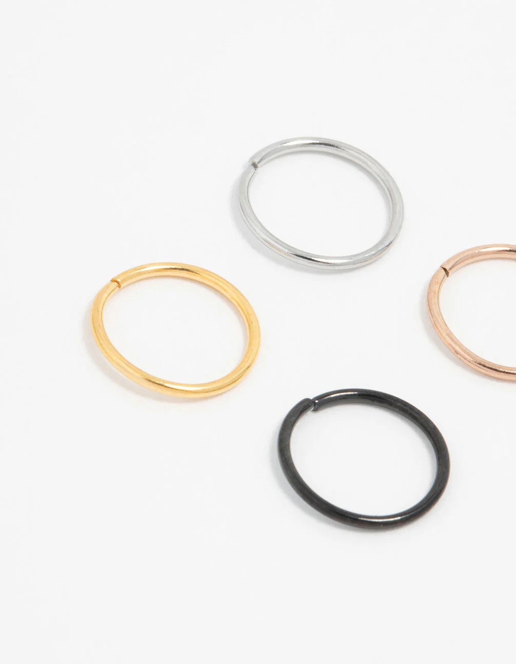 Plain Surgical Steel Nose Rings 4-Pack - Image 2