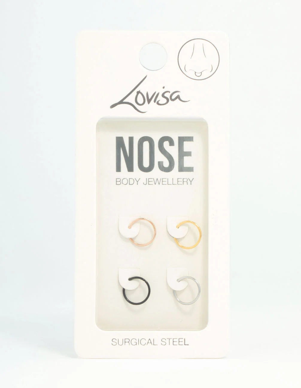 Plain Surgical Steel Nose Rings 4-Pack - Image 3
